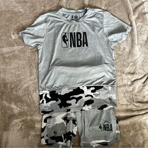 NBA | Dry fit Set | L (14-16) | Black and Gray camo
Discoloration in shorts